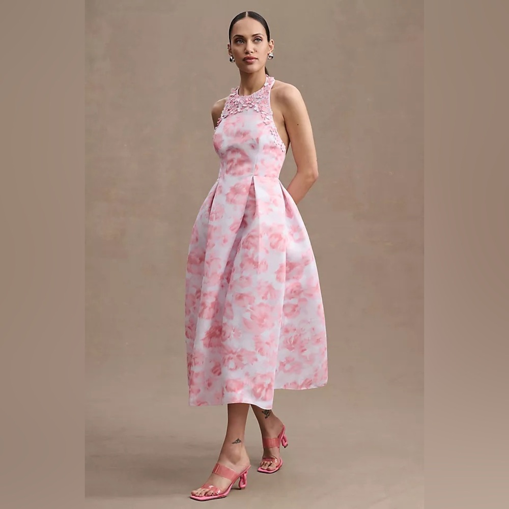 Sachin & Babi Carissa Pink Floral Halter Dress